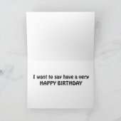 CARTE SOUHAITE UN "ANNIVERSAIRE TRÈS HEUREUX" (Intérieur)