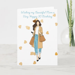 Carte Souhaitez à ma belle maman un très heureux 30 anni
