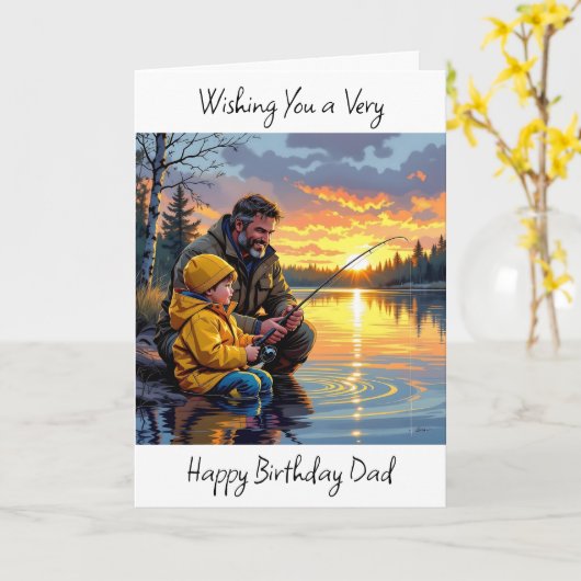 Carte Souhaitez à papa un joyeux anniversaire | Pêche no (Fleur jaune)