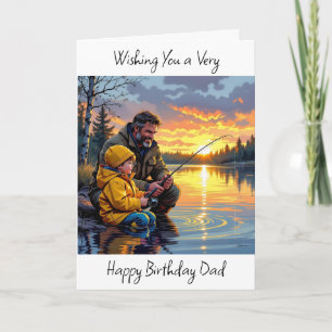 Carte Souhaitez à papa un joyeux anniversaire   Pêche no