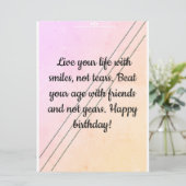 Carte Souhaitez à vos proches le meilleur jour avec ceci (Debout devant)