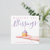 Carte Souhaitez-vous Bénédiction Fondée sur la foi Anniv (Debout devant)