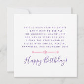 Carte Souhaitez-vous Bénédiction Fondée sur la foi Anniv (Dos)