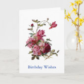 Carte Souhaits d'anniversaire (Fleur jaune)