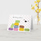 Carte Souhaits d'anniversaire - conception de macarons (Fleur jaune)