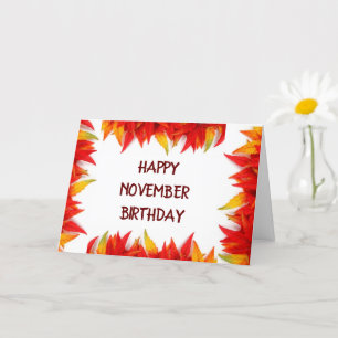 CARTE **SOUHAITS D'ANNIVERSAIRE DE NOVEMBRE** 