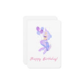 Carte Souhaits d'anniversaire de sirène (Devant/Arrière en situation)
