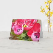 Carte Souhaits d'anniversaire de Tulipe Lumineuse (Fleur jaune)