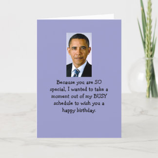 Carte Souhaits d'anniversaire d'Obama