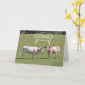 Carte Souhaits d'anniversaire du Texas Longhorn (Fleur jaune)