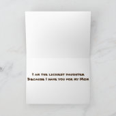 CARTE SOUHAITS D'ANNIVERSAIRE **MOM** DE VOTRE **FILLE** (Intérieur)