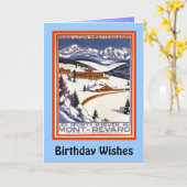 Carte Souhaits d'anniversaire, Mont Revard, France (Fleur jaune)