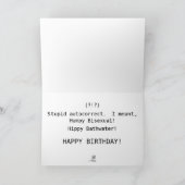 Carte Souhaits d'anniversaire par l'intermédiaire (Intérieur)