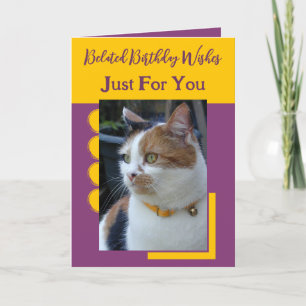 Carte Souhaits d'anniversaire tardifs juste pour vous ja