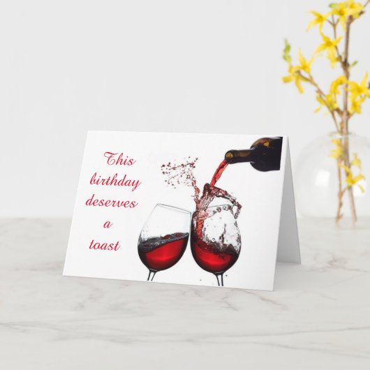 CARTE ***SOUHAITS DE 50E ANNIVERSAIRE** MÉRITE UN TOAST (Fleur jaune)