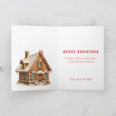 Carte Souhaits de Noël doux | Maison en pain d'épices (Intérieur)