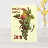 Carte Souhaits du 38e anniversaire, personnalisables (Fleur jaune)