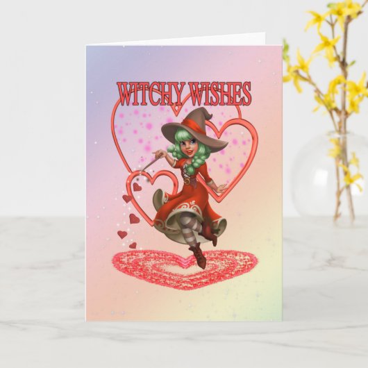 Carte Souhaits ensorcelants, création fantastique.. (Fleur jaune)