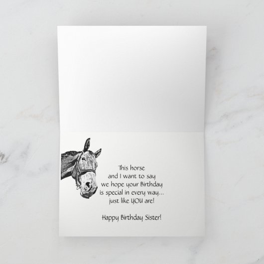 Carte Souhaits spéciaux faits sur commande de cheval de (Intérieur)