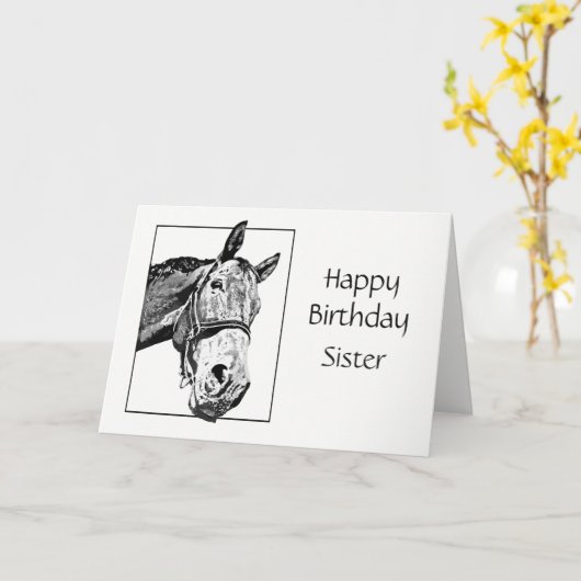 Carte Souhaits spéciaux faits sur commande de cheval de (Fleur jaune)