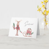 Carte Souhaits sucrés Bouges de rennes et de pins (Fleur jaune)