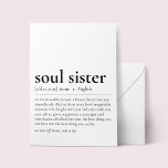 Carte Soul Sister Définition Dictionnaire Art Grey<br><div class="desc">Cherchez-vous la carte parfaite pour votre meilleur ami ? Ne cherchez plus ! Cette carte de définition de Soul Sister est la carte parfaite pour montrer à quel point vous appréciez votre bestie! Que vous soyez à la recherche d'une carte d'anniversaire significative pour votre Bff ou juste une carte réfléchie pour...</div>