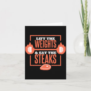 Carte Soulever les poids et manger les steaks barbecue v