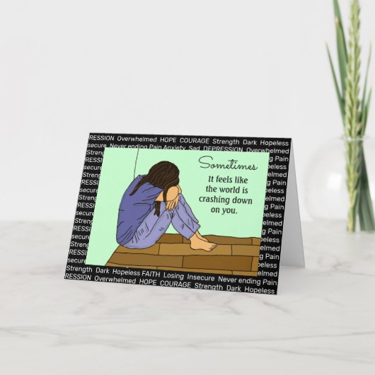 Carte Soulever l'esprit de quelqu'un, Dépression, Triste (Devant)