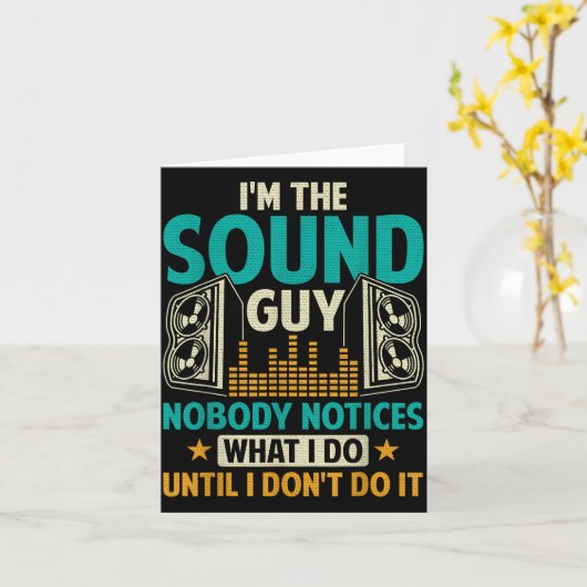 Carte Sound Engineer Tech Husband Dad Funny Dj Disc Jock (Fleur jaune)