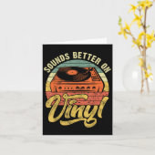 Carte Sounds Better On Vinyl - Music Lover Disques  (Fleur jaune)