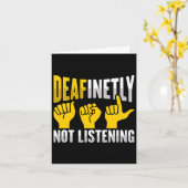 Carte Sourds sourds et sourds à la main Sensibilisation  (Fleur jaune)