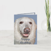 Carte Souriant Grand Pyrénées Chien Anniversaire (Devant)
