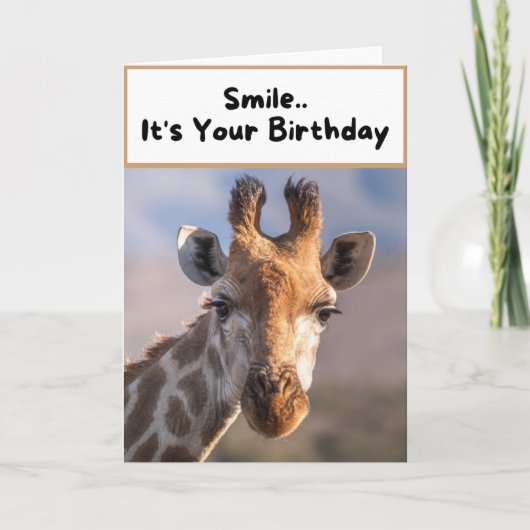 Carte Souriez.. C'est ton anniversaire - Giraffe (Devant)