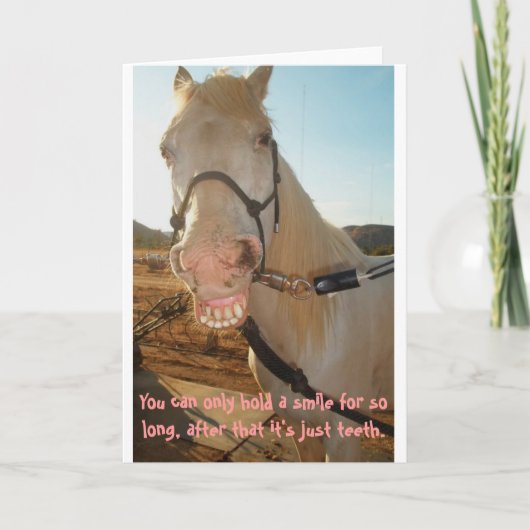 Carte Sourire CardBlank de salutation de cheval (Devant)