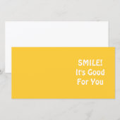 Carte SOURIRE ! C'est bon pour toi. Jaune. (Devant / Derrière)
