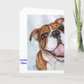 Carte Sourire de bouledogue de joyeux anniversaire (Dos)