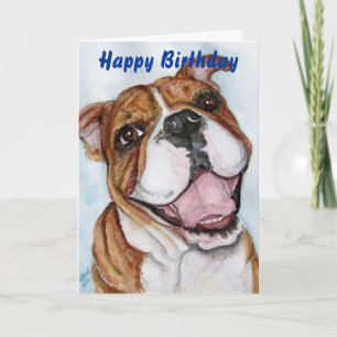 Carte Sourire de bouledogue de joyeux anniversaire