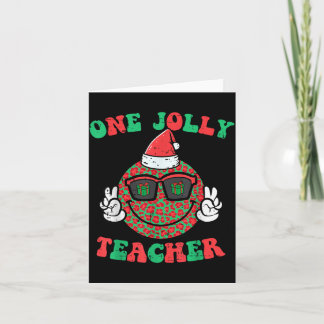 Carte Sourire de Noël Paix Joyeux Professeur Rétro Xmas