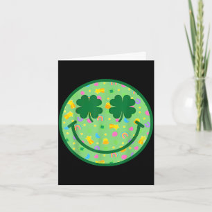 Carte Sourire groovy shamrock visage St Patrick hommes e