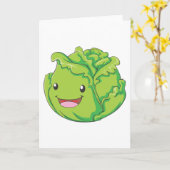 Carte Sourire végétal de chou heureux (Fleur jaune)