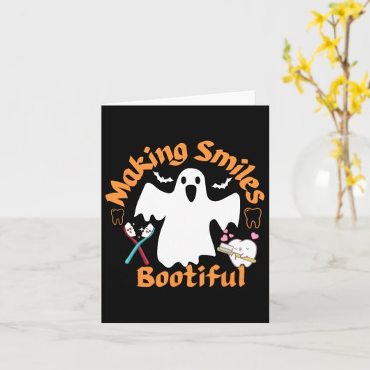 Carte Sourires Botiful Ghost Dentist Dent Halloween Dent (Fleur jaune)
