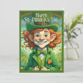 Carte Sourires chanceux à la Saint-Patrick (Debout devant)