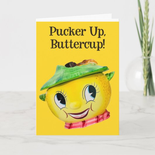 Carte Sourires zestes Citron Visage - Pucker Up (Devant)