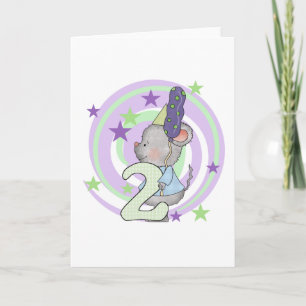 Carte Souris 2e anniversaire T-shirts et cadeaux