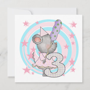 Carte Souris 3e anniversaire T-shirts et cadeaux