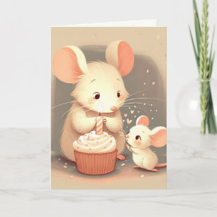 Carte Souris Anniversaire Avec Cupcake