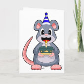 Carte Souris Anniversaire Chandelle Gâteau (Dos)