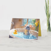 Carte Souris Anniversaire Et Canard En Caoutchouc (Devant)