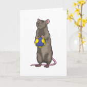 Carte Souris au handball (Fleur jaune)