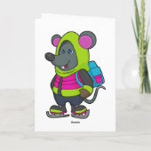Carte Souris au patinage sur glace avec patins à glace & (Dos)